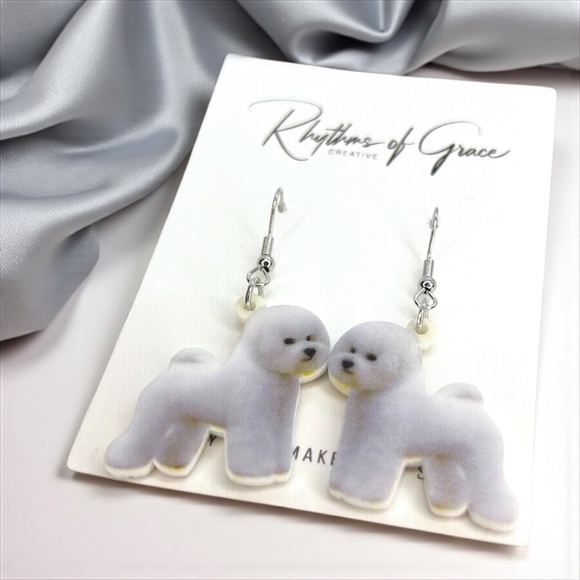Bichon Bliss: Adorable Handmade Dangle Earrings for Dog Moms & Furbaby Lovers! - Picture 10 of 10